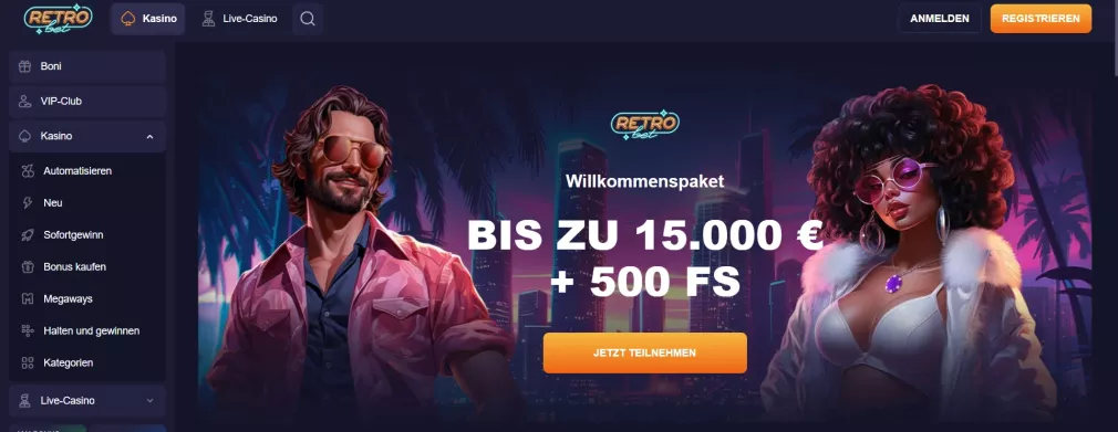 Retrobet Casino – Bis zu 5.000 € + 500 Freispiele Willkommensbonus für neue Spieler